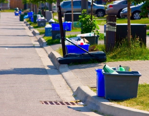 rubbish bins