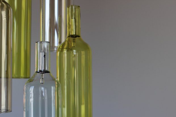 wine bottle chandelier