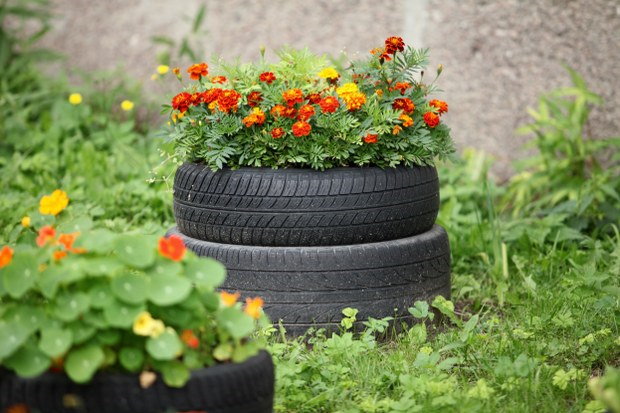 reusing old tyres